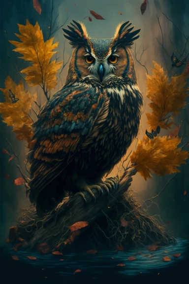 Beautiful_Owl, Realistic owl image, amazing colors